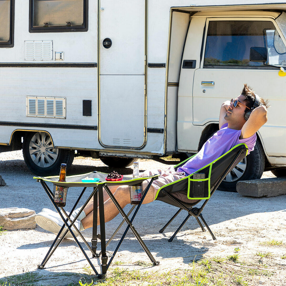 Cafolby InnovaGoods Klappbarer Campingtisch aus Textil mit Bezug