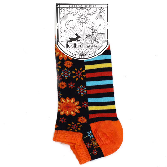 Hop Hare Bambus-Socken, niedrig, Größe S/M (36-40) - Mandala-Blumen -