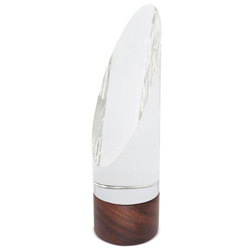 Trofeo Cristal Estalagmita Base Madera