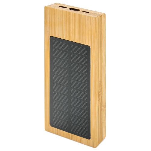 8000 mAh Bambus-Solar-Powerbank mit Micro-USB- und Typ-C-Ladegerät – LINE  NATURA