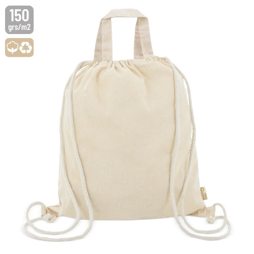 Bolsa Mochila De Algodon Reciclado Crema