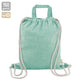 Bolsa Mochila De Algodon Reciclado Verde Agua