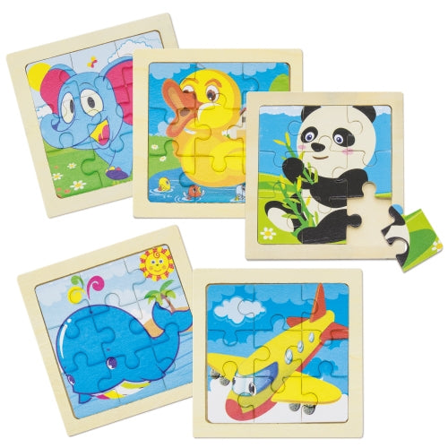 5-TEILIGES PUZZLE-SET AUS NATURHOLZ "JUNIOR"