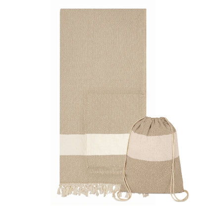Paréo Serviette Sac à dos Beige