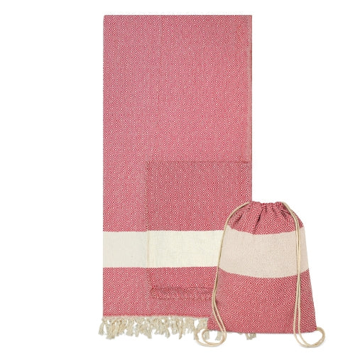 Paréo Serviette Sac à Dos Rouge