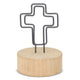 MEMO CLIP CON BASE DE MADERA "CRUCI"