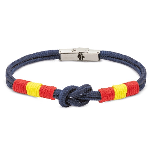 Verstellbares dunkelblaues Armband mit spanischer Flagge