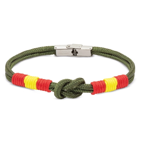 Verstellbares Armband mit spanischer Flagge in Militärgrün