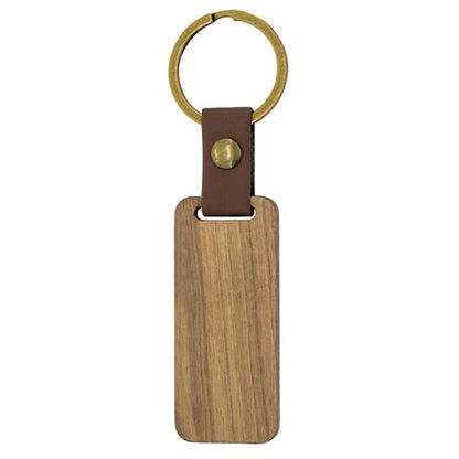 Porte-clés en bois de noyer allongé