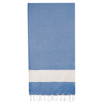 Toalla Pareo Fouta Flecos Azul