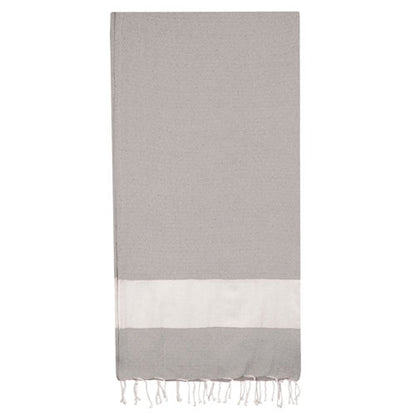Toalla Pareo Fouta Flecos Gris