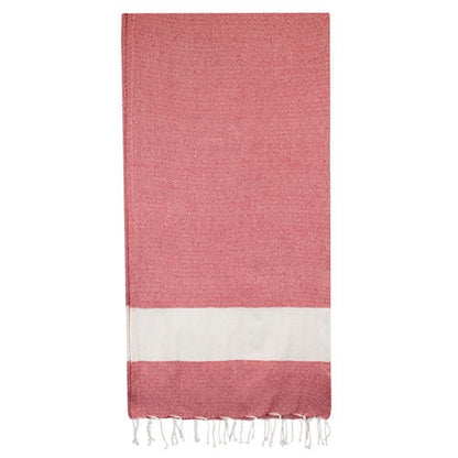 Toalla Pareo Fouta Flecos Rojo