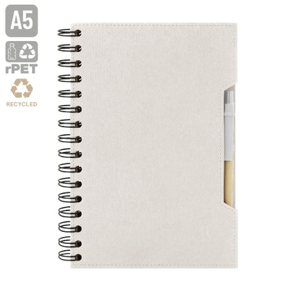 Cuaderno A5 Con Boligrafo Eco Blanco