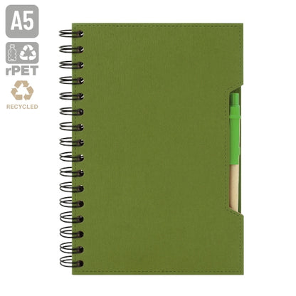 CUADERNO A5 CON BOLIGRAFO ECO "GREEN LIFE"