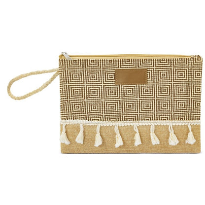 Trousse de toilette ethnique pompons pistache