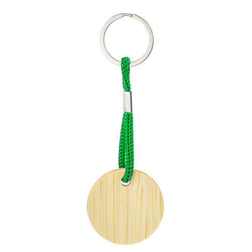 Porte-clés rond en bambou vert