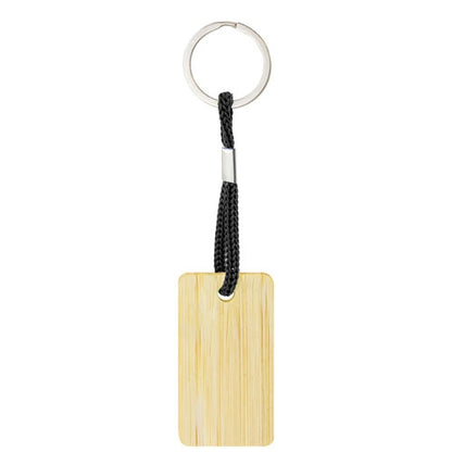 Llavero Bambú Rectangular Negro
