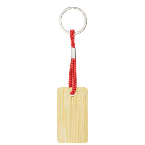 Porte-clés rectangulaire en bambou rouge