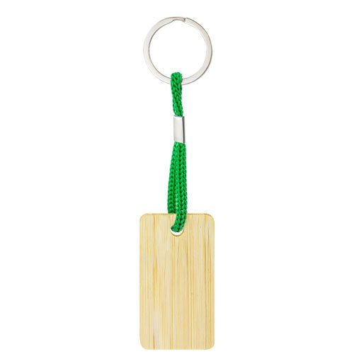 Llavero De Bambú Rectangular Verde