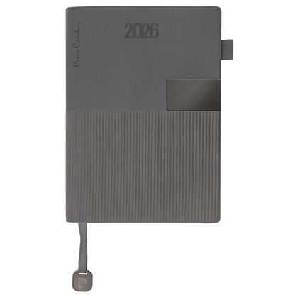 Agenda cuero gris textura doble 2026