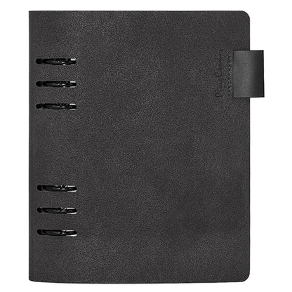 Agenda anillas cuero negro día/página Montecarlo