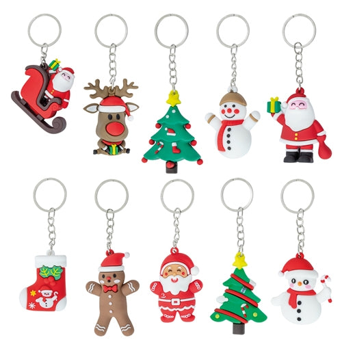 Set 10 Llaveros Navideños PVC 3D
