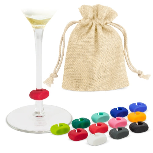 SET MIT 12 SILIKONMARKERN FÜR "SAZUL"-GLÄSER