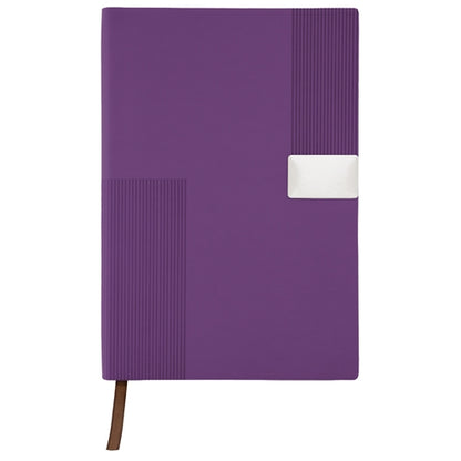 Libreta A5 rPET con chapa metálica morada