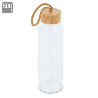 Glasflasche Bambusverschluss Griff