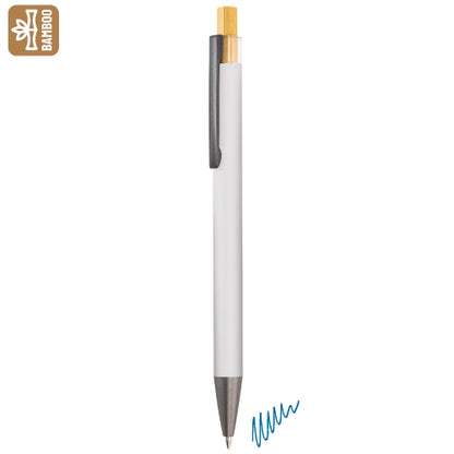 Bolígrafo Aluminio y Bambú Blanco