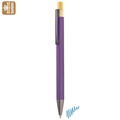 Bolígrafo Aluminio y Bambú Morado