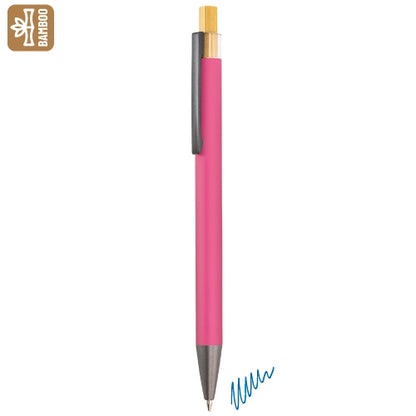 Bolígrafo Aluminio y Bambú Rosa