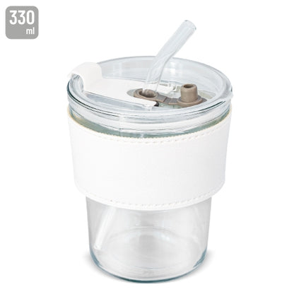 Vaso 330ml Cristal con Pajita
