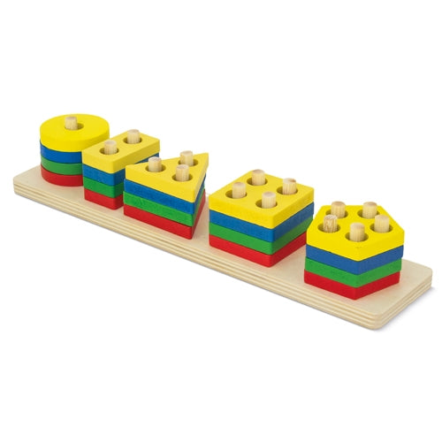 DIDAKTISCHES HOLZBAUSTEIN-SET MIT GEOMETRISCHEN FORMEN