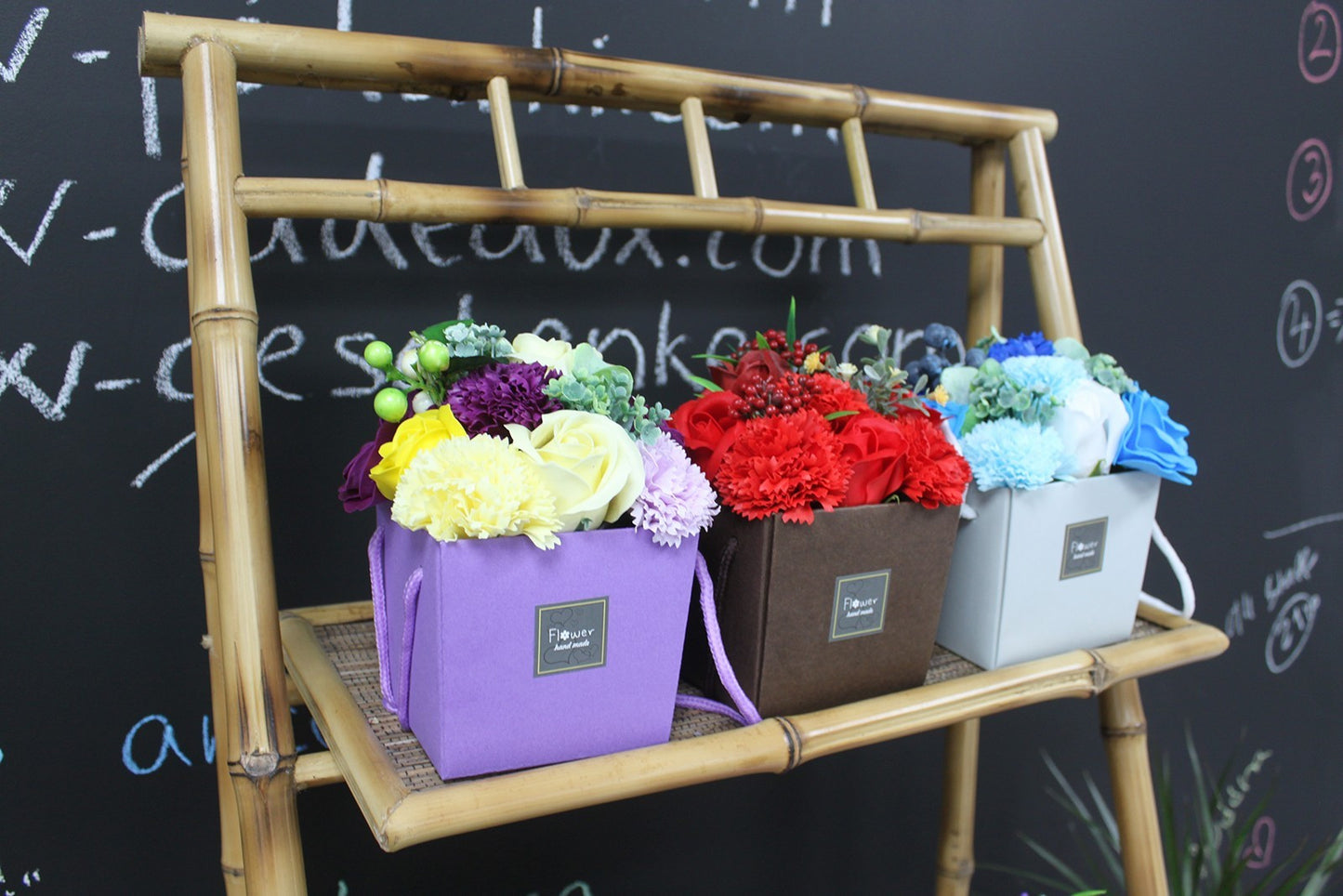 Seifenblumenstrauß - Rosen und Lila