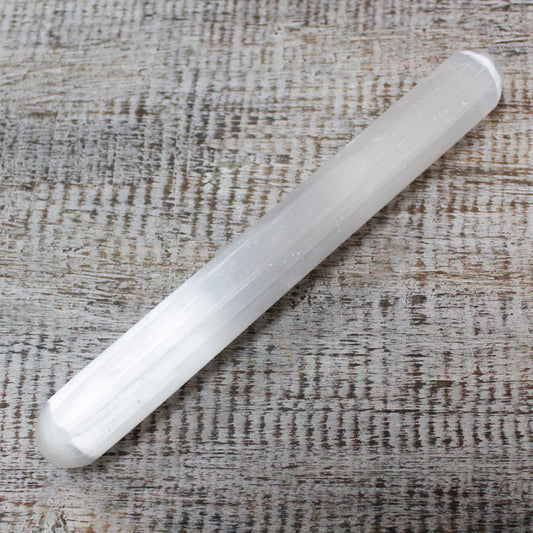 Selenitstab – 16 cm (beide Enden abgerundet)