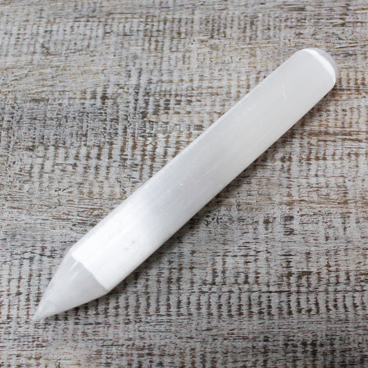 Selenitstab – 16 cm (beide Enden spitz)