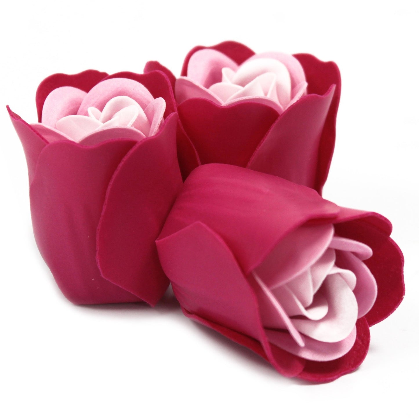 3er-Set Seifenblumen in Herzbox - Rosa Rosen