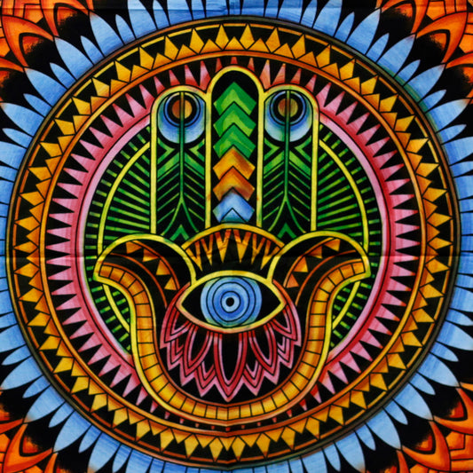 Wandkunst aus Baumwolle – Hamsa