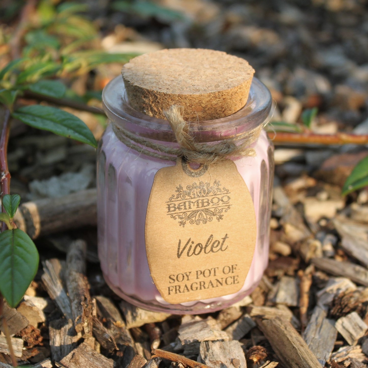 Sojawachskerze im Glas - Violett