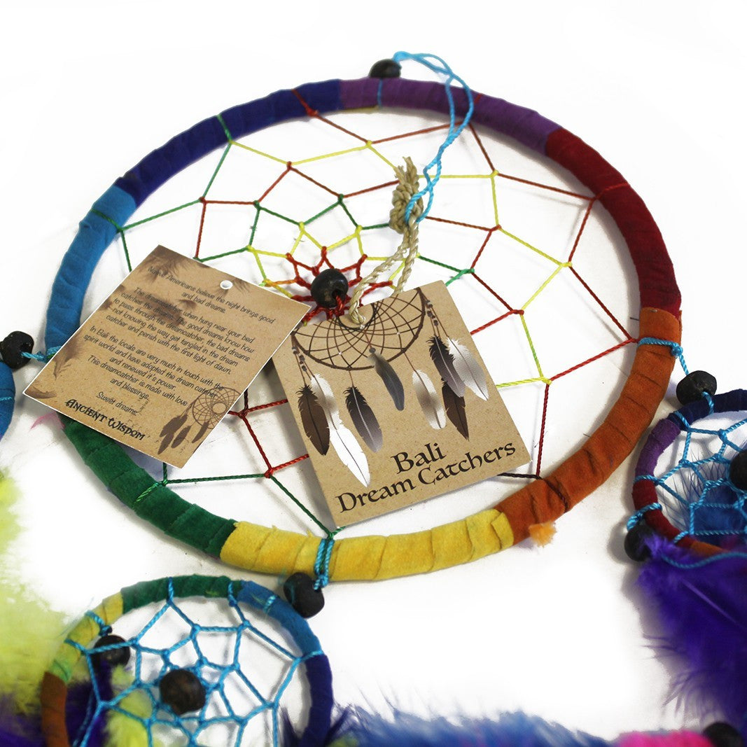Bali Traumfänger Medium Hoop - Regenbogen