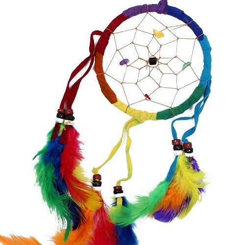 Bali Traumfänger Medium Hoop - Regenbogen