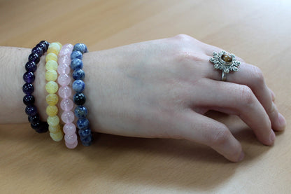 Brazalete de Energía Jaspe Blanco 8mm