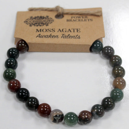Brazalete de Energía Ágata Musgo 8mm