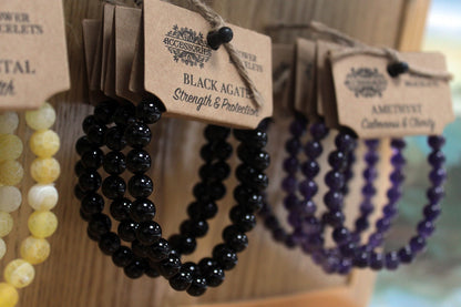 Brazalete de Energía Ágata Negra 8mm