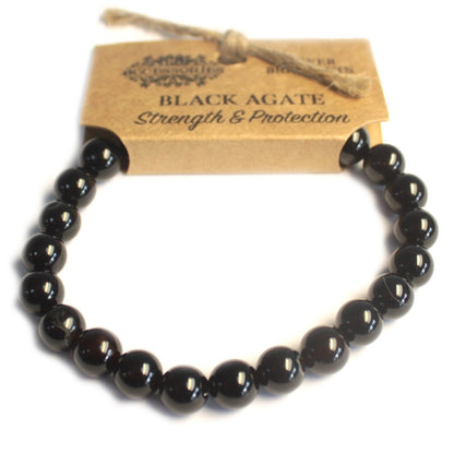 Brazalete de Energía Ágata Negra 8mm