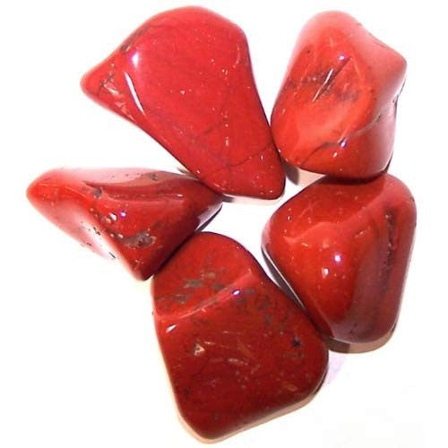 24 x L Trommelsteine ​​- Roter Jaspis