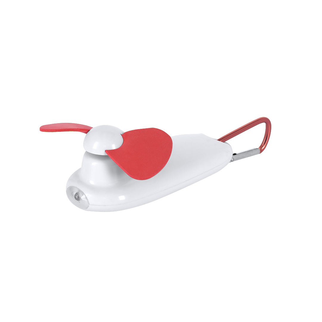 Ventilador LED Mosquetón ABS con Pilas