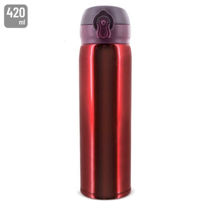 Termo Acero Inoxidable 420 ml Rojo con Cierre Seguridad