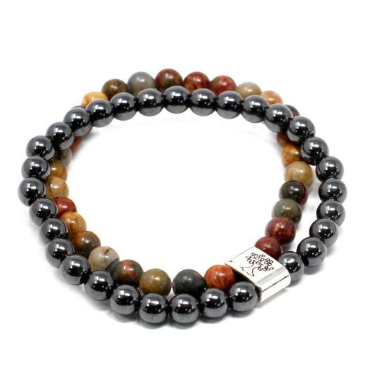 Magnetisches Edelsteinarmband - Picasso-Jaspis
